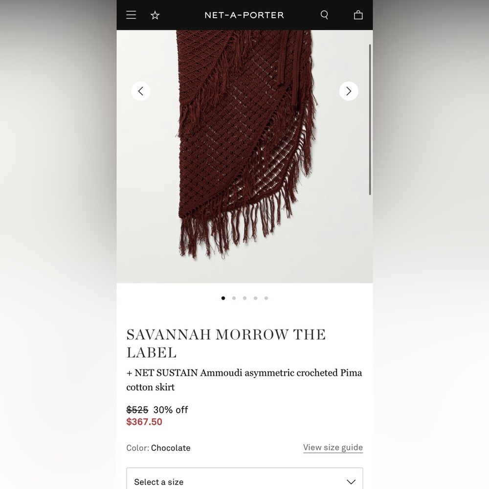 Crochet Fringe Swim Sarong — Brown - Picture 6 of 7